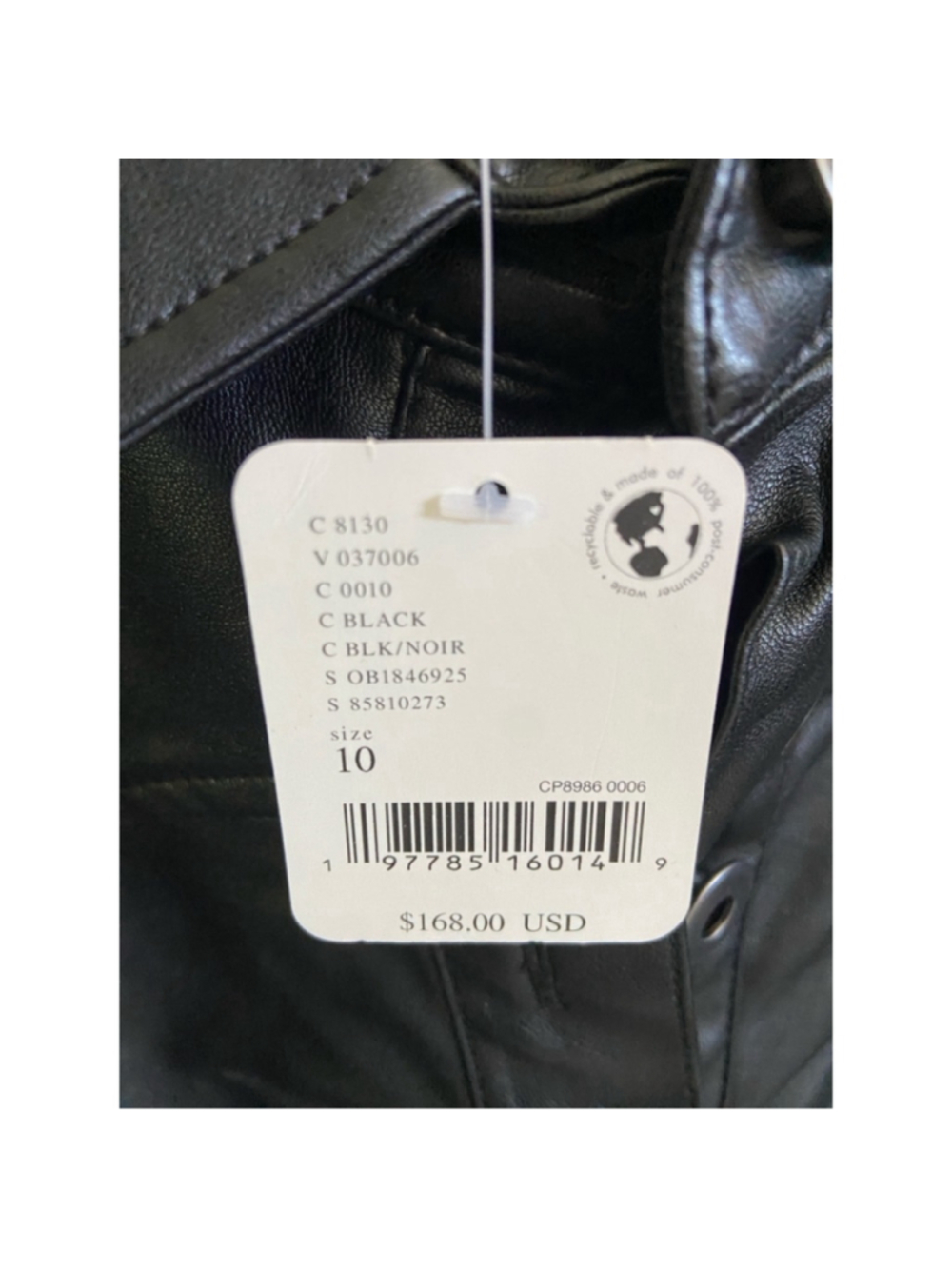 Free People NWT Size 10 Black Faux Leather Shirt Dress Western Moto - Picture 9 of 11